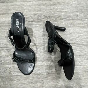Franco Sarto Bow Strap Heels Black 9